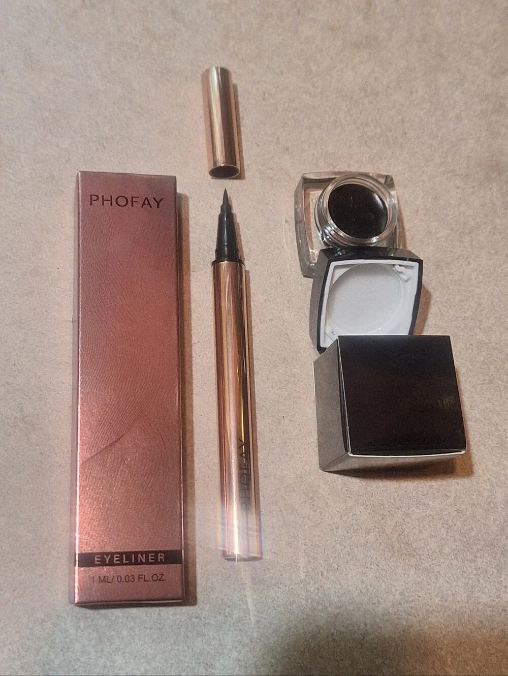 2 NIP Black eyeliners; 1 sealed box Phofay liquid & 1 new creme eyeliner